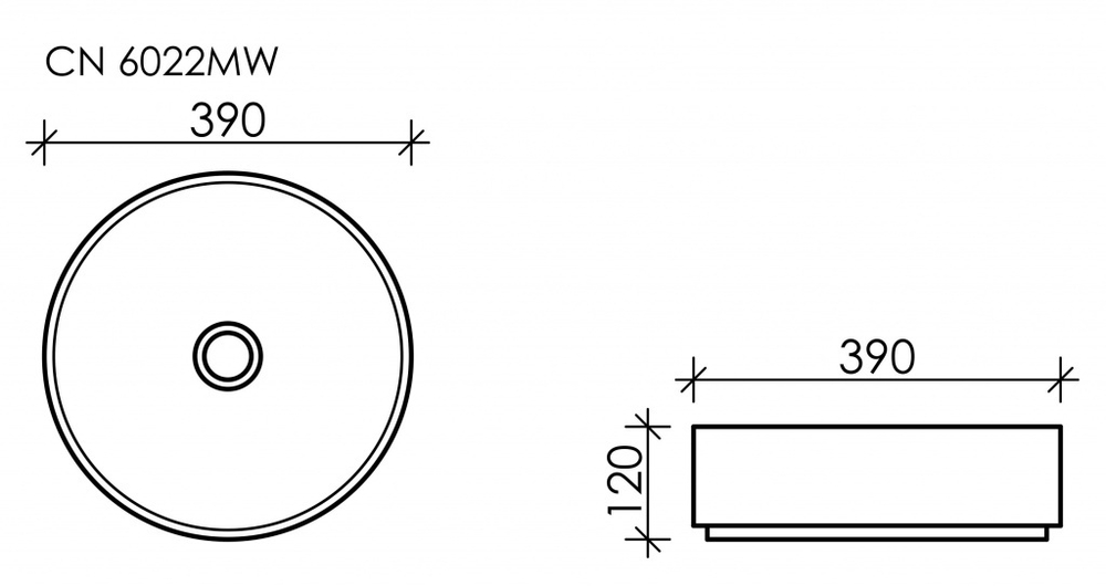 Рукомойник Ceramica Nova Element 39 см CN6022MW, белый матовый
