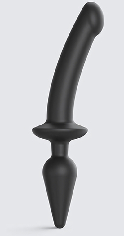 Черный двусторонний фаллоимитатор Strap-On-Me Dildo Plug-In Switch size L (Цвет: черный)