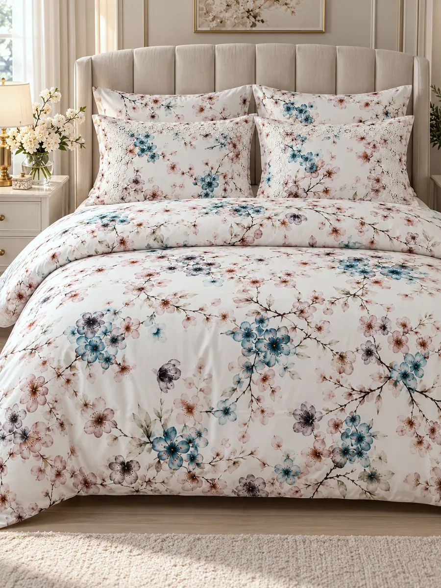 Gelin Home КПБ 6 пр. ZENAN синий цвет пододеяльник 200*220, простынь 240*260, наволочки 50*70 2шт, декоративные наволочки 50*70 2шт GLNN545 — фото 10