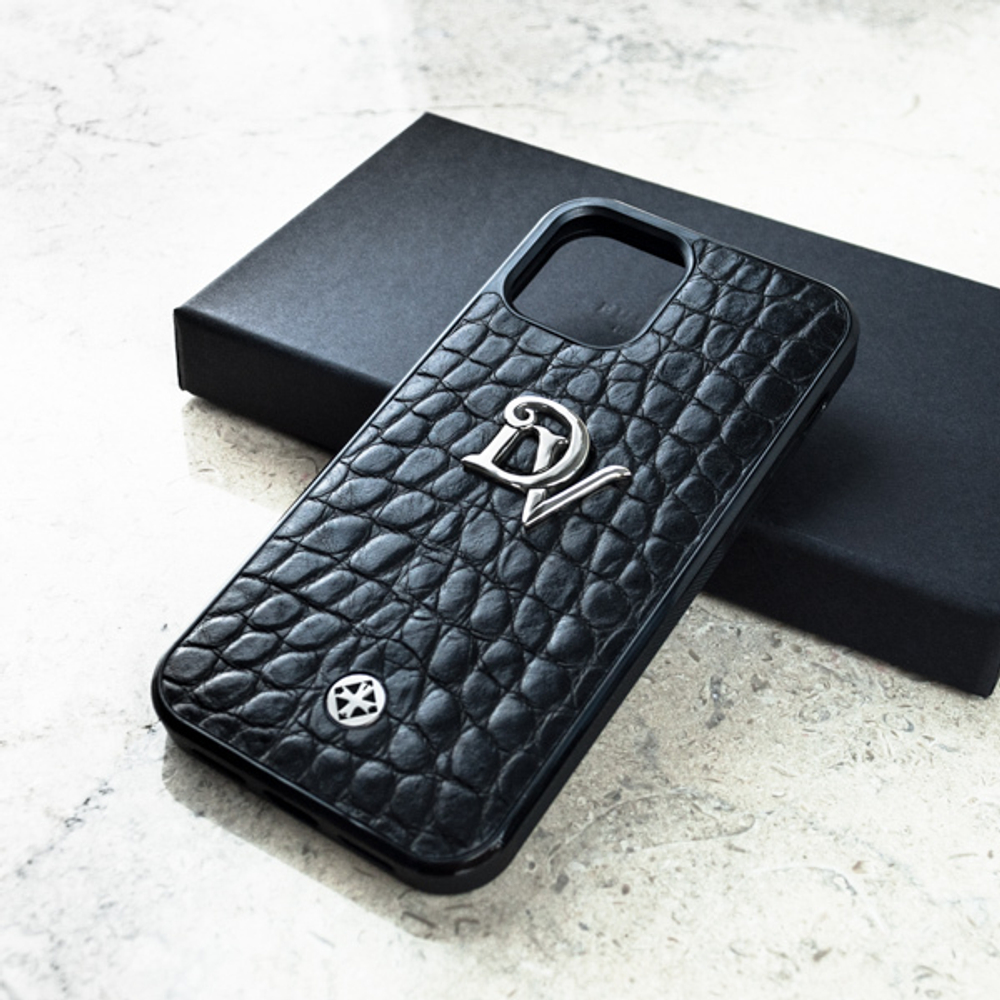 Персональный чехол iPhone в дизайнерской упаковке — подарок с инициалами,  Euphoria Premium miniCROC Initials