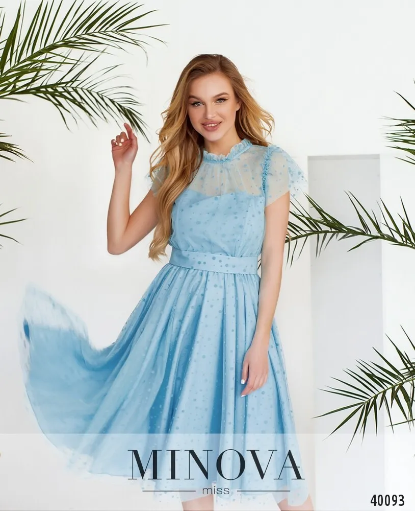 Платье 3144-голубой Minova