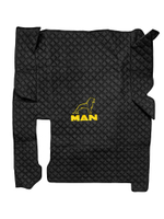Ковры MAN TGX (автомат, механика) (экокожа, черный, черный кант, желтая вышивка)
