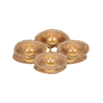 Corbett Colline Semi Flush, 65 cm, Vintage Gold Leaf