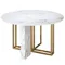 Стол Marble Cross Round, Ø150 см, белый керамогранит