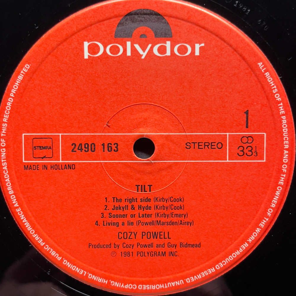 Cozy Powell ‎– Tilt (Голландия 1981г.)