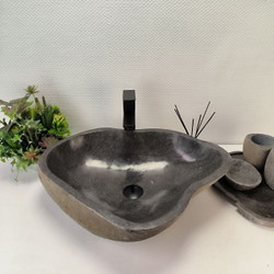Раковина из речного камня RS-62788 (60x48x15) из натурального камня