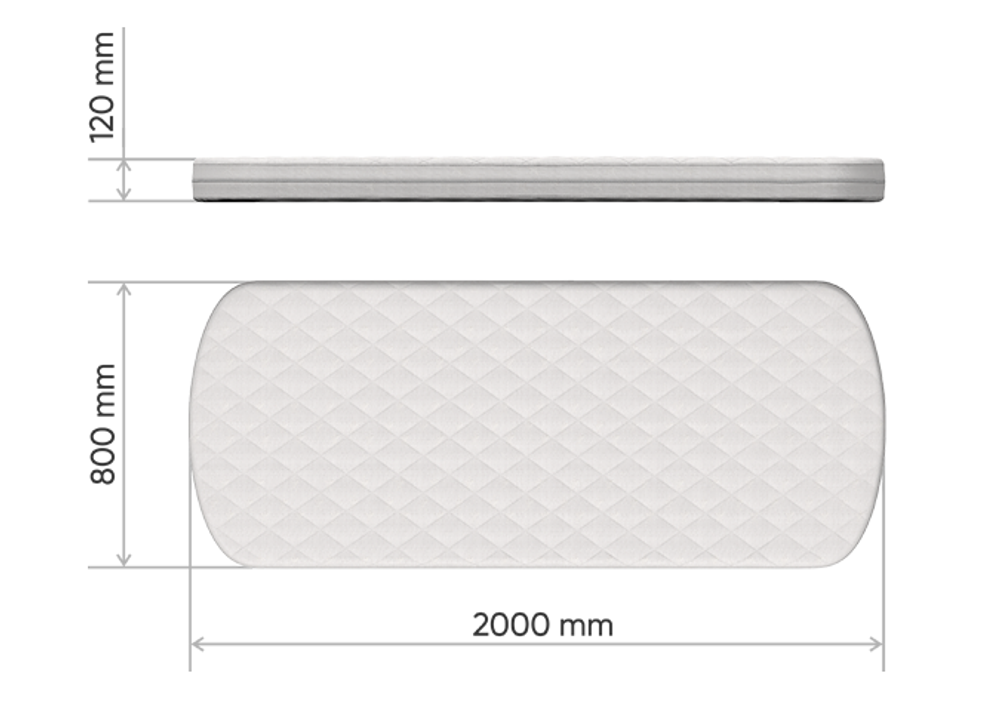 Матрас для кровати KIDI soft кокос/eco-foam 12 см (80*200 см)