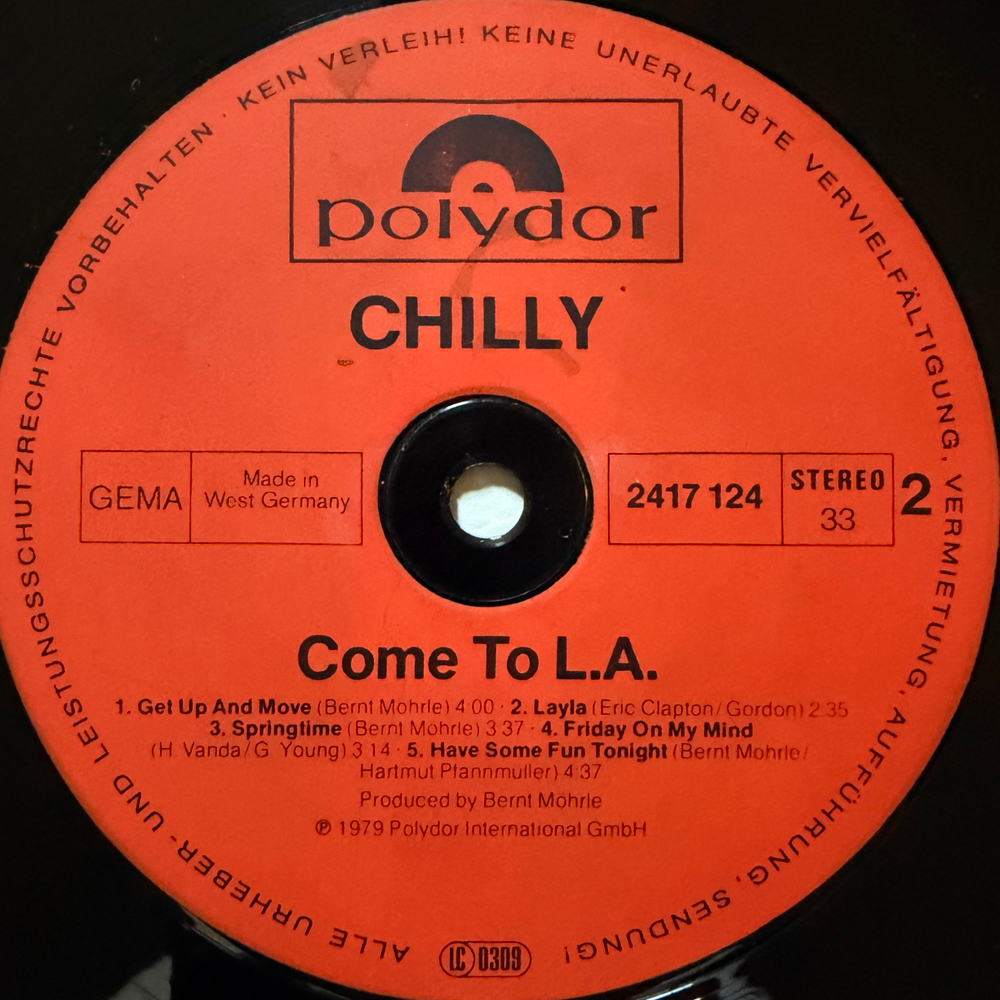 Chilly ‎– Come To L.A. (Германия 1979г.)
