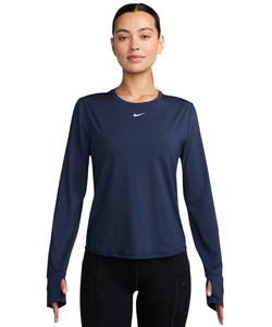 Женская теннисная футболка с длинным рукавом Nike One Classic Dri-FIT Long Sleeve - midnight navy/white