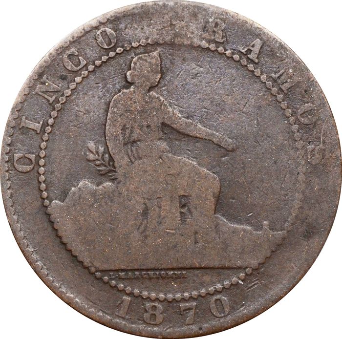 5 сентимо 1870 Испания