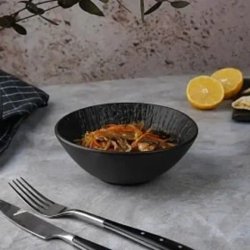 Блюдо для салата d=14,8 см, h*5.5 см, 500 мл, серия "Black Raw Wood" P.L. - ProffCuisine
