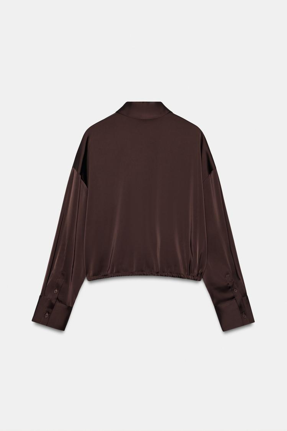 ZARA АТЛАСНАЯ РУБАШКА НА МОЛНИИ, БУРГУНДИ