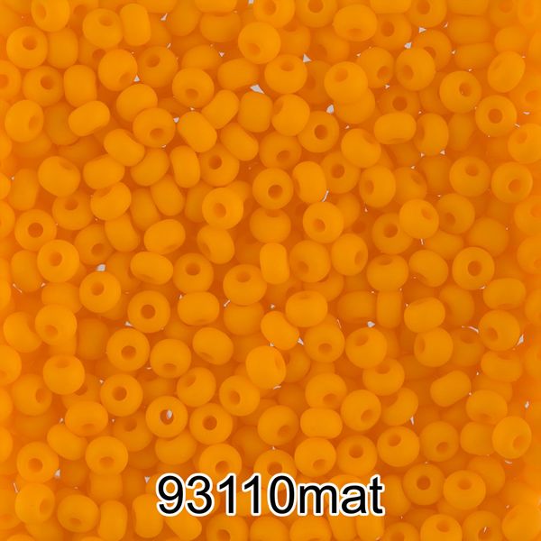 Бисер Preciosa 10/0 (2.3 мм), 500 г, 93110 mat (Ф644) оранжевый мат.