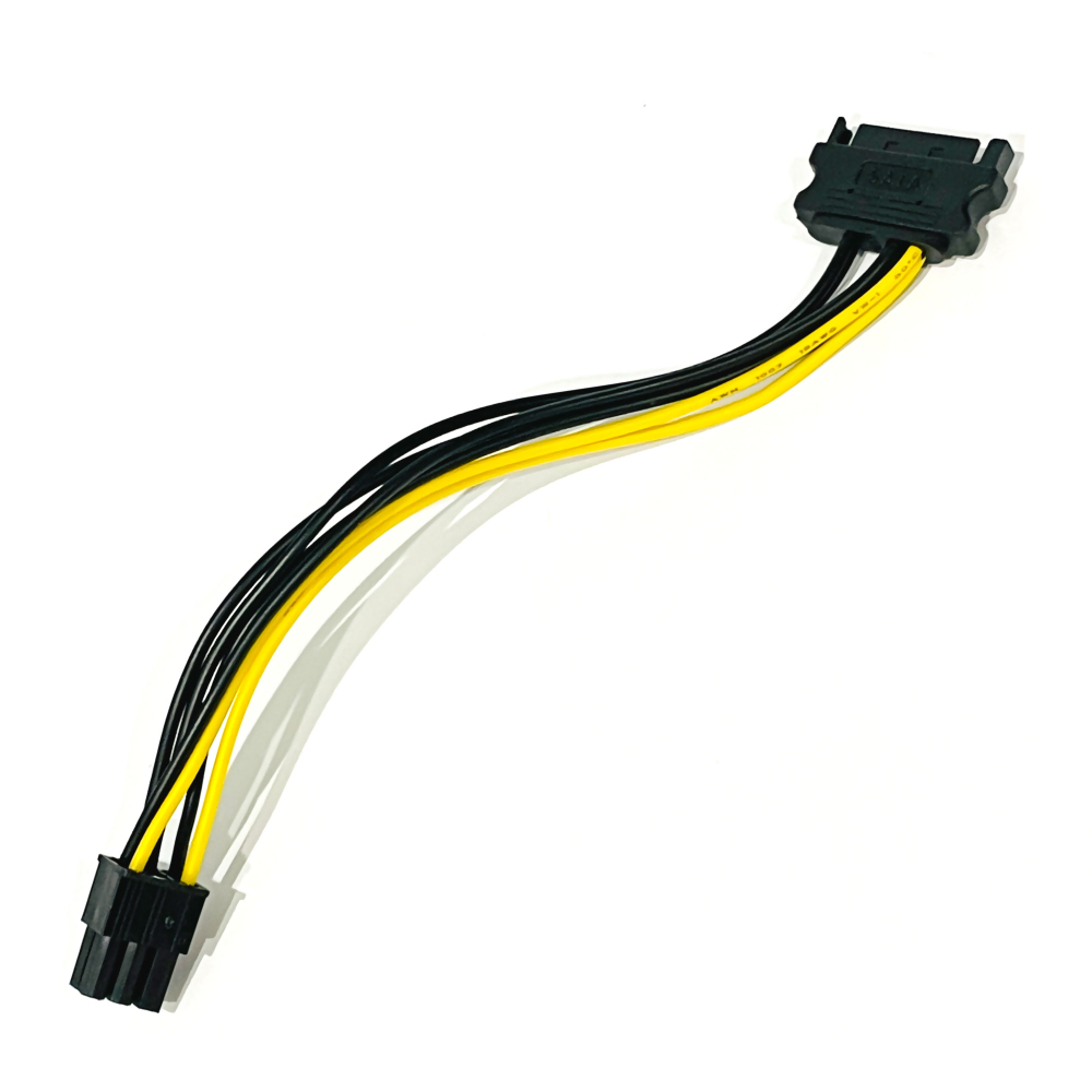 Удлинитель переходник с SATA на 6 pin (20 см), провод питания, для майнинга