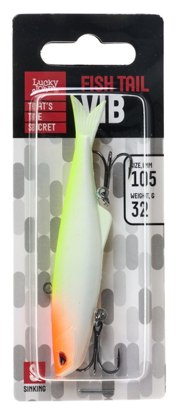 Воблер вертикальный Lucky John Fishtail VIB S 105, цвет 021