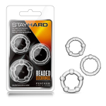 Набор из 3 прозрачных эрекционных колец Stay Hard Beaded Cockrings (Цвет: прозрачный)