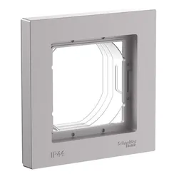 Рамка пластиковая на 1 пост Systeme Electric AtlasDesign Aqua Алюминий ATN440301