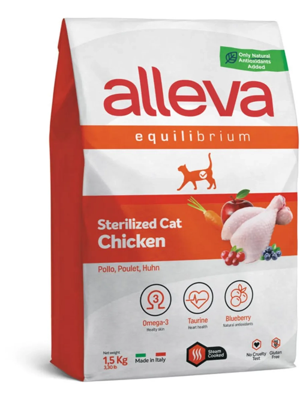 EQUILIBRIUM Sterilized Корм для кошек Курица 1,5кг