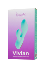 Вибратор с двойной стимуляцией Vivian мятный 20 см