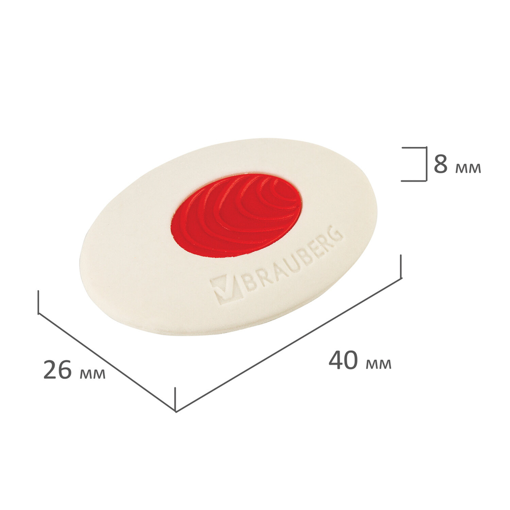 Ластик BRAU Oval Pro 40*26*8мм, 229560 *36 7598 1460622427598 19.09