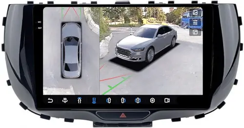 Магнитола для KIA Soul 3 2019+ - FarCar BX1214M-360 монитор 9.5" 2K QLED на Android 13, Быстрая, CarPlay, 4G SIM-слот, 4 камеры в комплекте