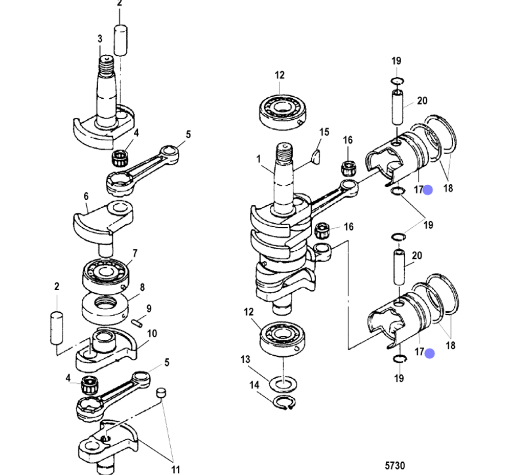 Поршень STD Mercury 9.9-18лс (779-803677)