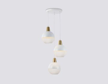 Подвесной светильник 3*E27 TR8503/3 WH/CP белый/медь Traditional Loft Ambrella