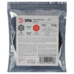 Светодиодная лента ЭРА LS2835-19,2-240-12-6500K-IP20-1 year-5m холодный белый 1 год | Светодиодные ленты 12В 1 год