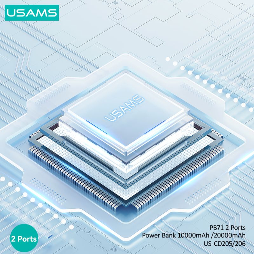 Power Bank внешний аккумулятор повербанк USAMS 10000 мАч 10W