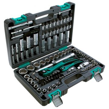 Набор инструментов 1/2", 1/4", CrV, 12 гранные головки, пластиковый кейс, 109 предмета Stels 14122