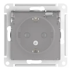 Розетка с крышкой Systeme Electric AtlasDesign Aqua Алюминий ATN440346