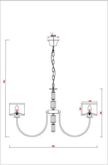 Подвесная люстра Attore A4092LM-8CC Arte Lamp