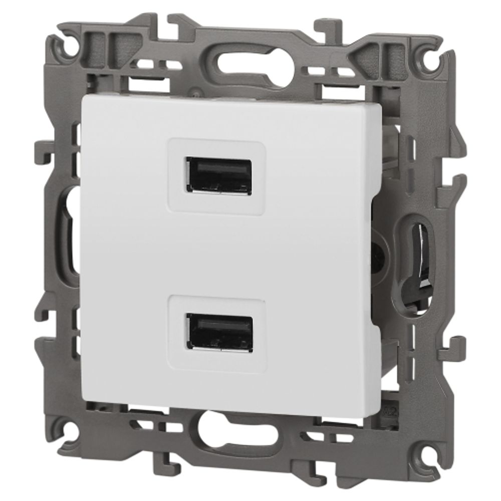 14-4110-01 ЭРА Устройство зарядное USB, 230В/5В-2100мА, IP20, Эра Elegance, белый | Эра Elegance