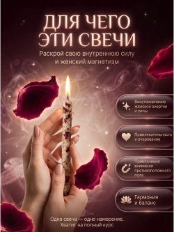 Свечи белые на женскую энергию, 33 шт