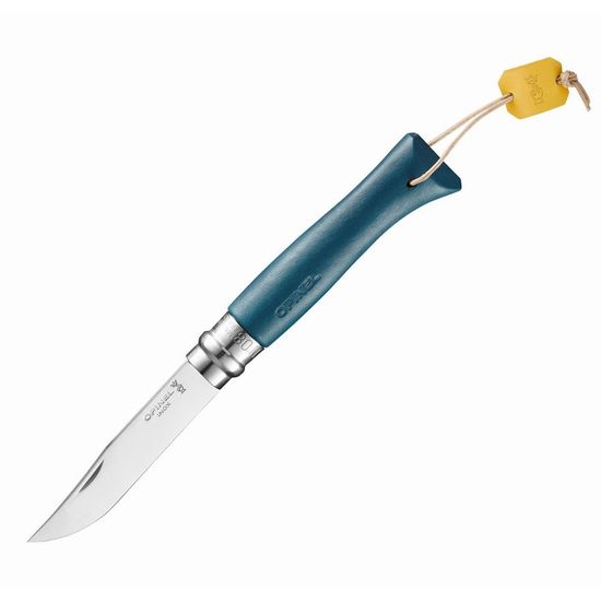 Складной нож Opinel №8, нержавеющая сталь, синий, лимитированная c клинком из стали Sandvik™ 12С27