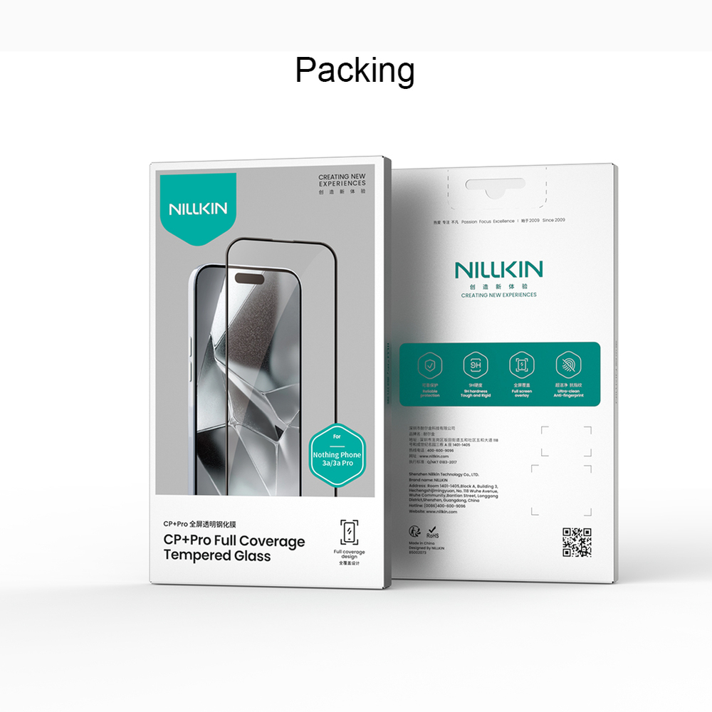 Защитное закаленное стекло от Nillkin для Nothing Phone 3a и 3a Pro, серия CP+PRO Anti-Explosion Glass Screen Protector