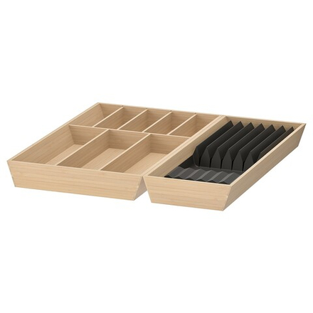IKEA UPPDATERA  (ИКЕА УППДАТЕРА)  -  Лоток для столовых приборов/ножей, светлый бамбук, 52x50 см