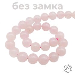 Нить бусин розовый кварц 12 мм