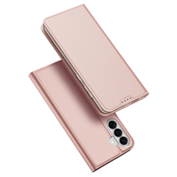 Чехол книжка из кожи розового цвета для Samsung Galaxy S26+ Плюс, серия Skin Pro Series от Dux Ducis