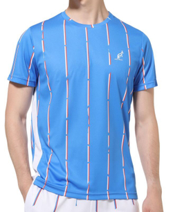 Мужская теннисная футболка Australian Ace T-Shirt With Stripes Print - blu zaffiro