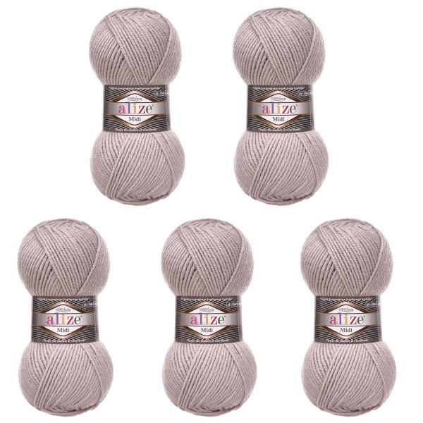 Пряжа Alize (Ализе) Superlana Midi / уп.5 мот. по 100 г, 170м, 652 пепельный A