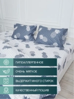 Постельное белье евро бязь Ананасы 100% хлопок, евро комплект наволочки 50х70, простыня 220х240