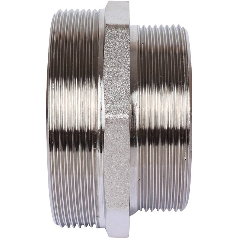 Ниппель редукционный STOUT SFT 0004 - 3" x 2"1/2 (для стальных труб, латунь никелированная)