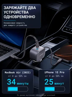 Автомобильное зарядное устройство Anker Nano 75W (A2738) черный (Black)