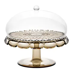Блюдо для торта с крышкой vanity, D30 см, коричневое