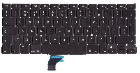 Клавиатура для MacBook Pro 13″ A1502 Late 2013 - Early 2015 (Г-образный Enter, UK)