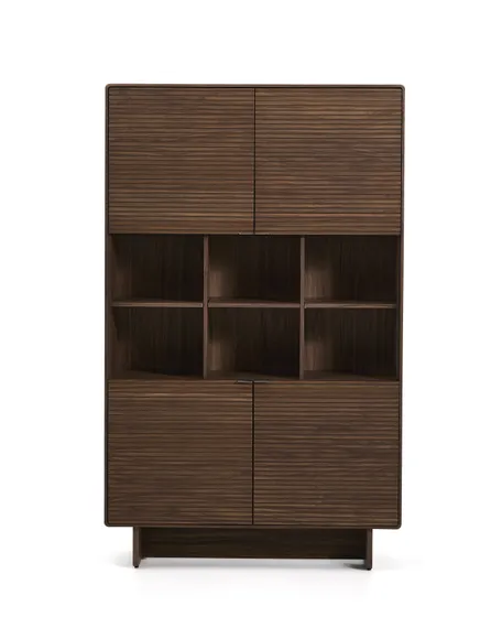 Высокий 4-дверный буфет Norlen 160х100х40 см, темный орех