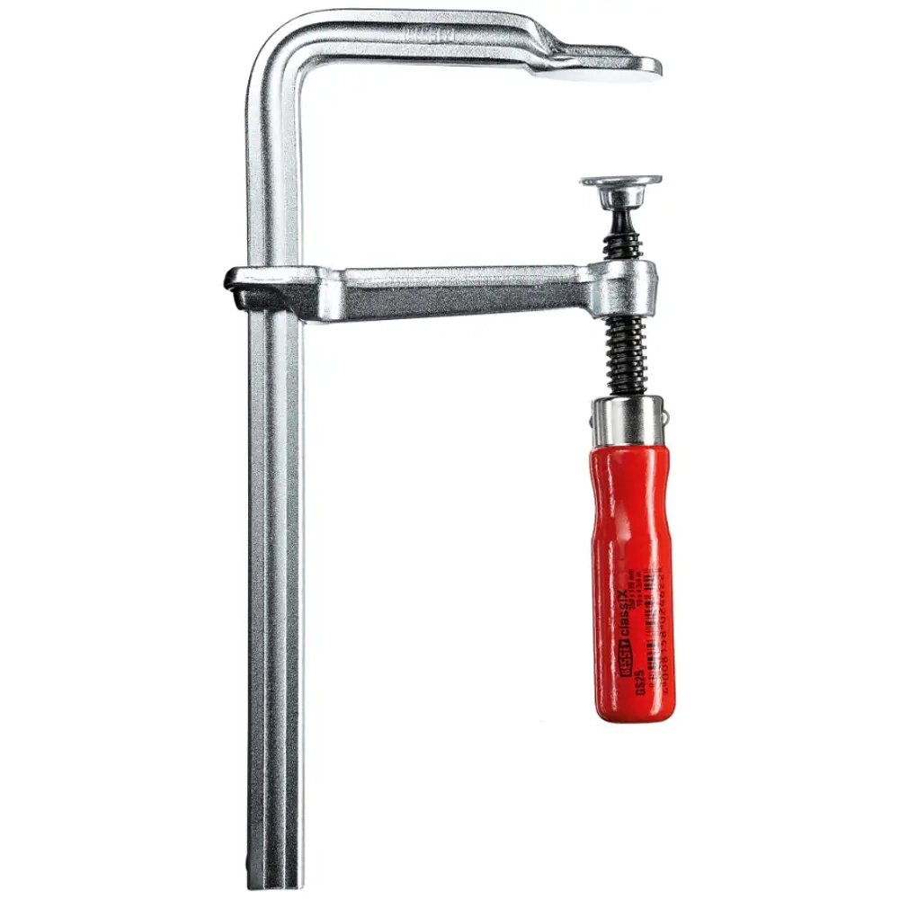 Цельнометаллическая струбцина classiX с деревянной рукояткой BESSEY GS16