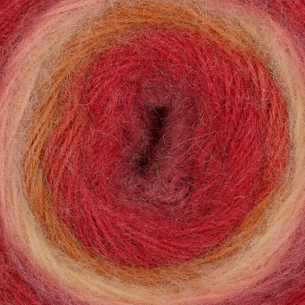 Пряжа "Mohair Dream" 00082 Бежевый/белый/коричневый/красный/розовый