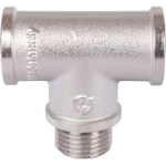 Тройник с внутренней и наружной резьбой STOUT SFT 0065 - 1/2" (ВР/НР/ВР, латунь никелированная)